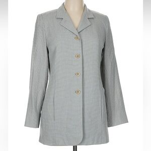Vintage Alex Garfield & Marks Women’s Long Blazer Jacket Gray Tailored Size 6 S